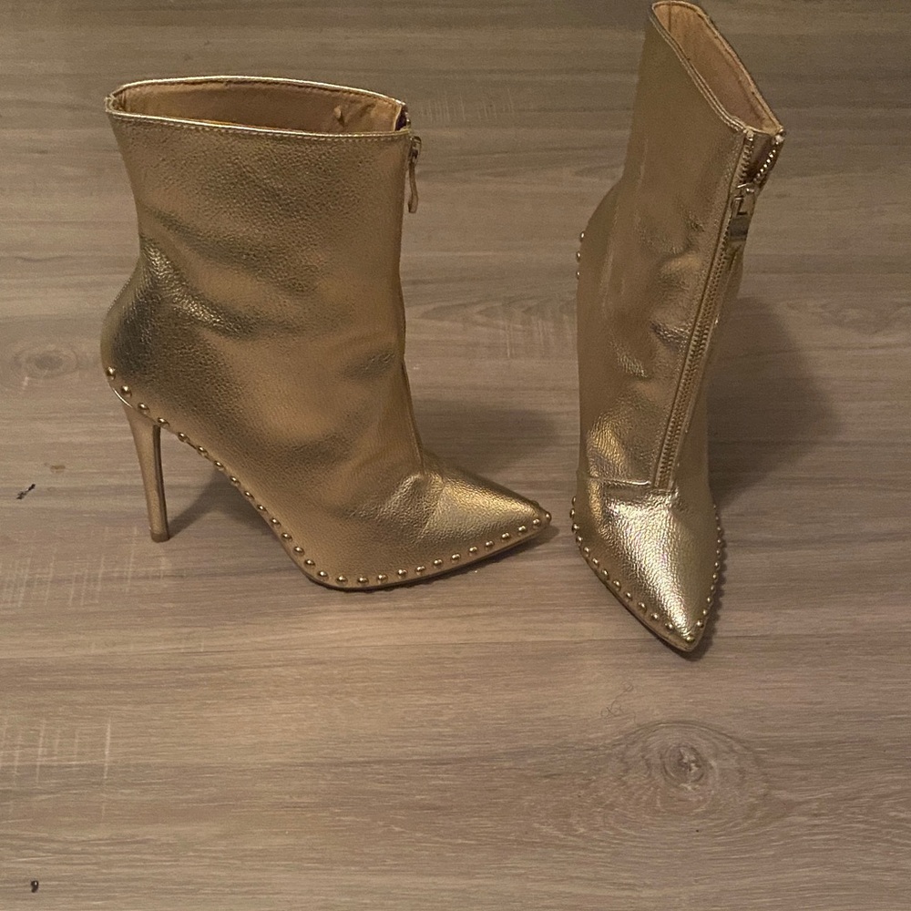 Gold Studded Ankle Boots